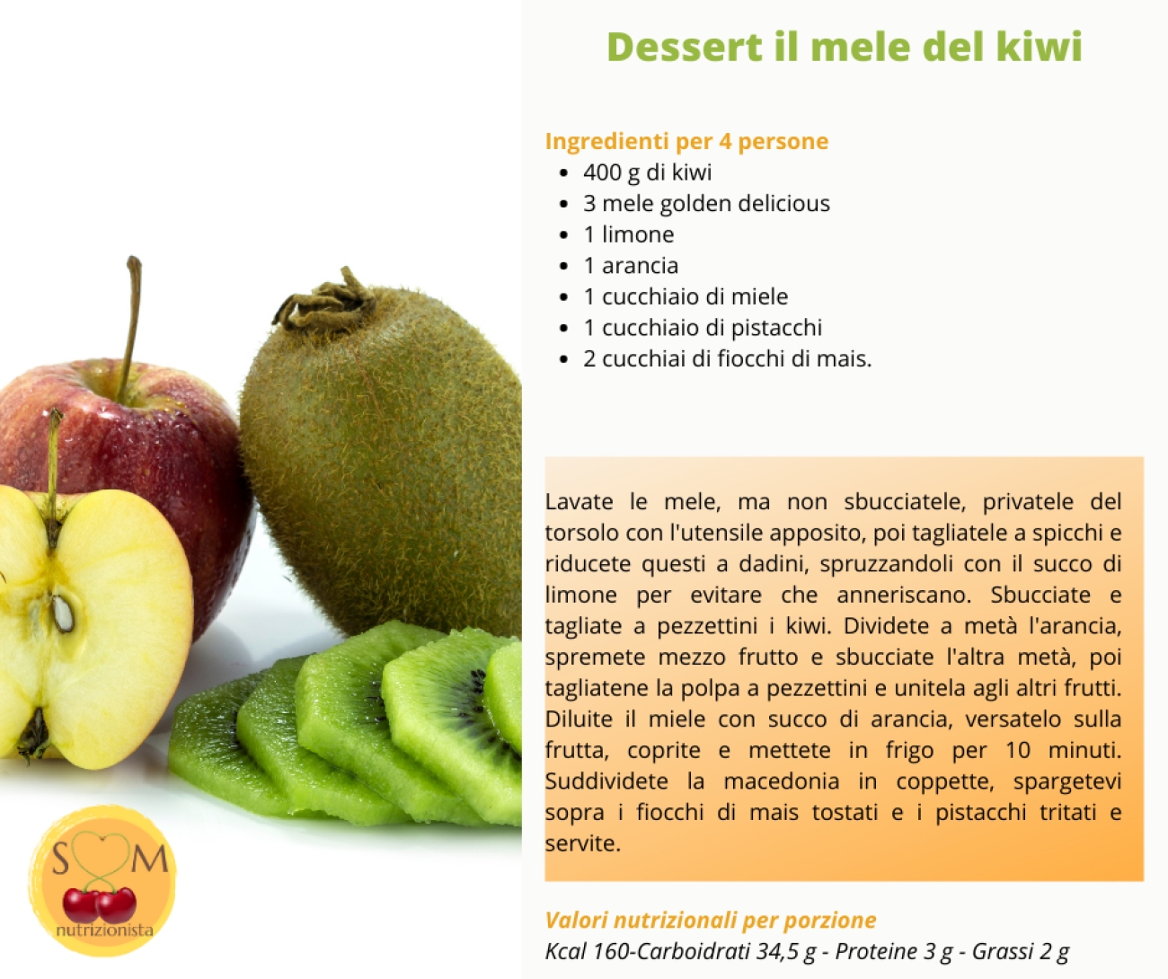 Dessert il mele del kiwi